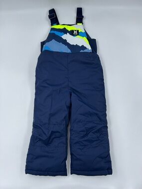Hurley Navy Kids Snow Bib with Neon Accents 5 NWOT
